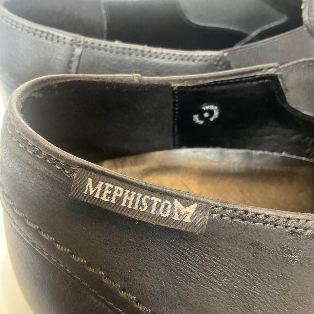 Mephisto Air Jet Loafers Shoes Mens Size 11 Black Leather Slip On Office Shoes - Picture 4 of 12